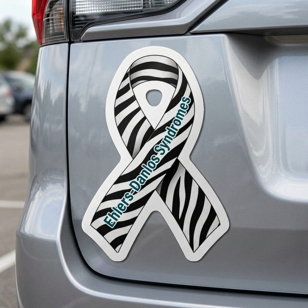 EDS Awareness Ribbon Magnet | Zebra Stripe Car Decal