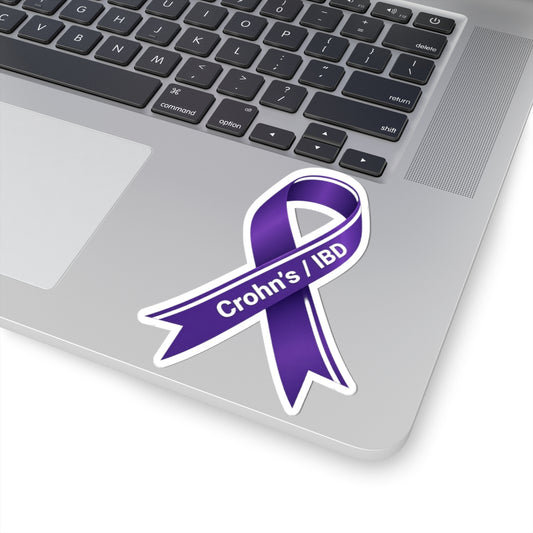 Crohn's Disease IBD Awareness Ribbon Sticker | Purple Decal