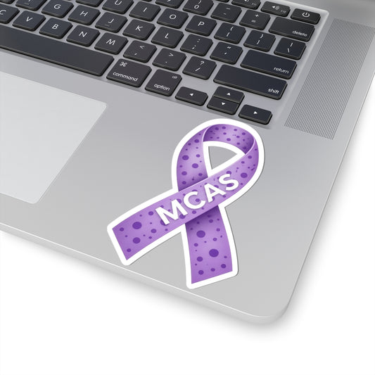 MCAS Awareness Ribbon Sticker | Purple Polka Dot Decal