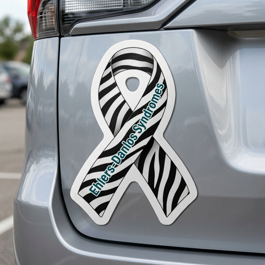 EDS Awareness Ribbon Magnet | Zebra Stripe Car Decal