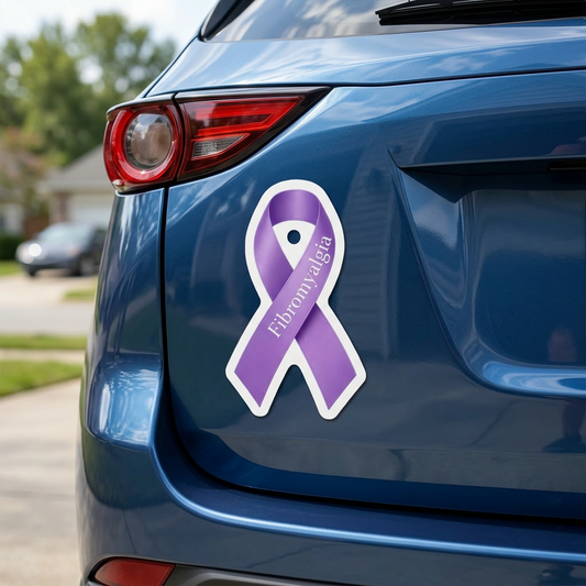 Fibromyalgia Awareness Ribbon Magnet | Purple Fibro Decal