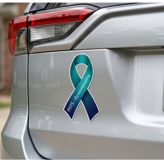 POTS / Dysautonomia Awareness Ribbon Magnet | Teal Dysautonomia Car Decal