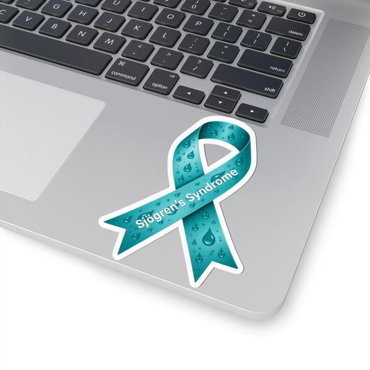 Sjögren's Awareness Ribbon Sticker | Teal Water Droplet Decal