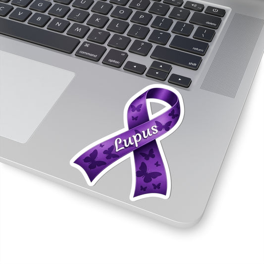 Lupus Awareness Ribbon Sticker | Purple Butterfly Decal
