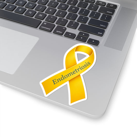 Endometriosis Awareness Ribbon Sticker | Yellow Endo Decal